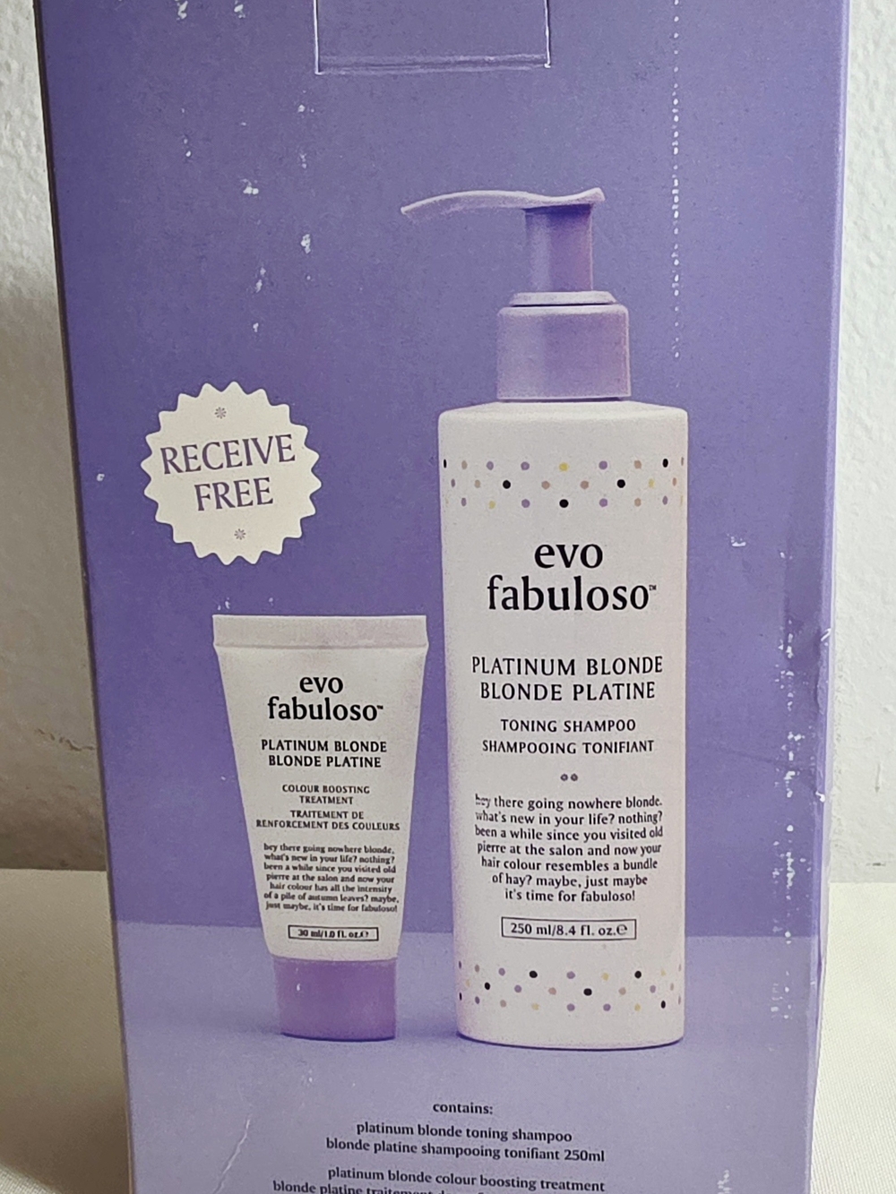 Evo Platinum Blonde Toning Shampoo & Colour Boosting Treatment